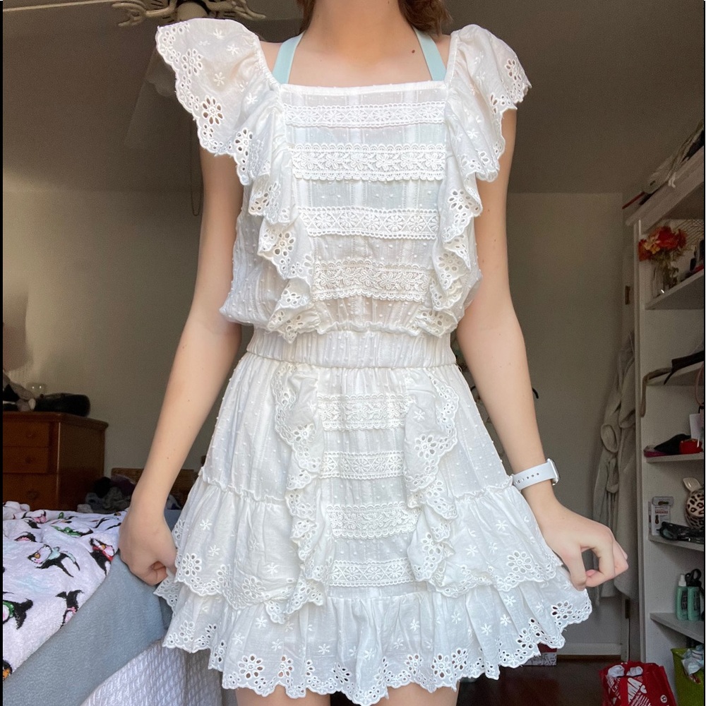 White eyelet dress